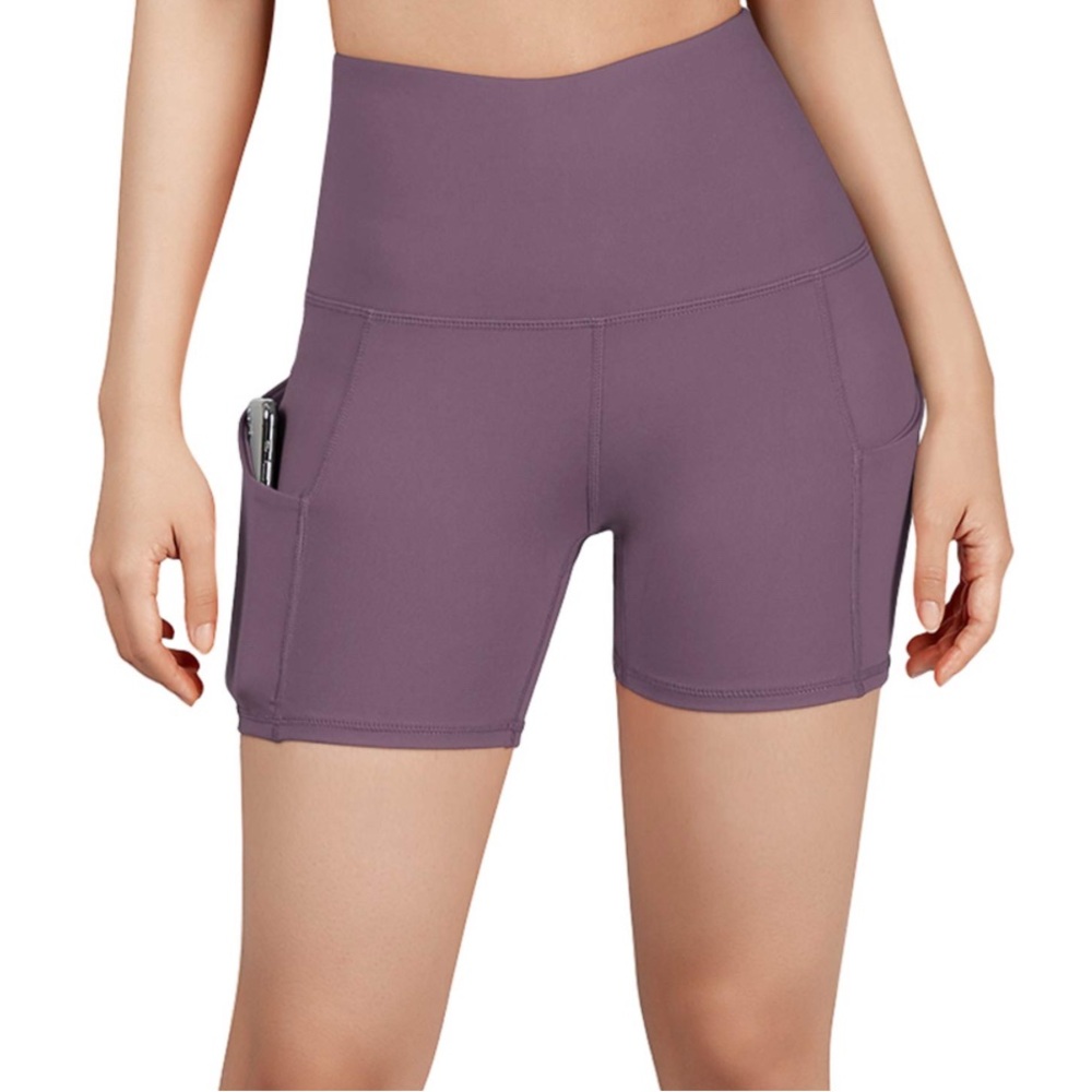 NWOT Ododos Women's Lilac Mauve Purple Biker Shorts with Pockets - Size S